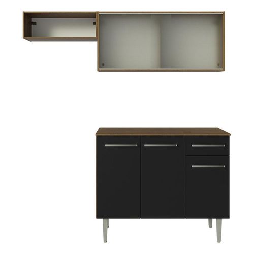 Cocina compacta Madesa 165cm marron negro emilly 03
