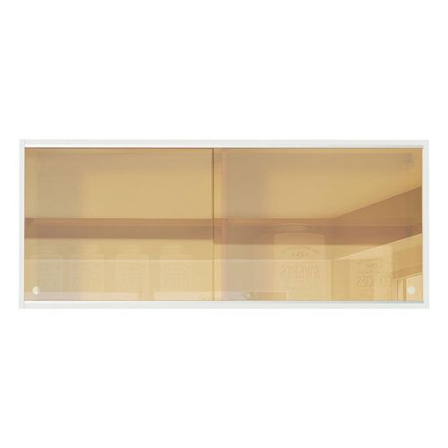 Gabinete superior Madesa 120cm 2 puertas corredizas de vidrio reflex blanco glamy, agata y reims