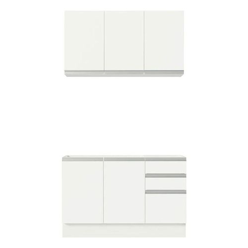 Cocina compacta Madesa 120cm con fregadero blanco glamy 04