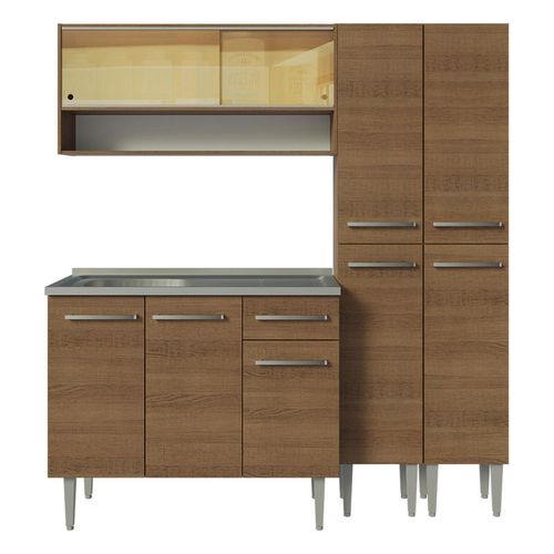 Cocina compacta Madesa 169cm con fregadero marron emilly 14