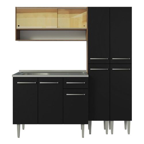 Cocina compacta Madesa 169cm con fregadero marron negro emilly 14