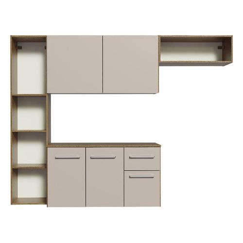 Cocina compacta Madesa 180cm marron crema easy