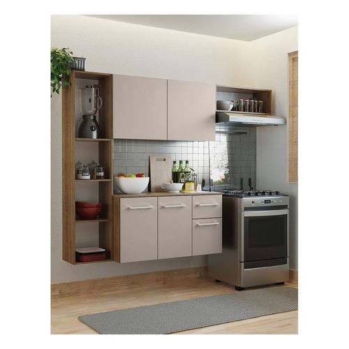 Cocina compacta Madesa 180cm marron crema easy