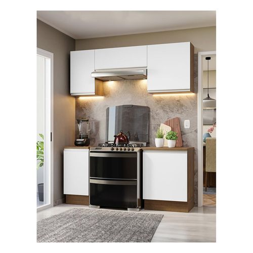 Cocina compacta Madesa 180cm marron blanco glamy 12