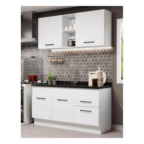 Cocina compacta Madesa 150cm blanco agata 02