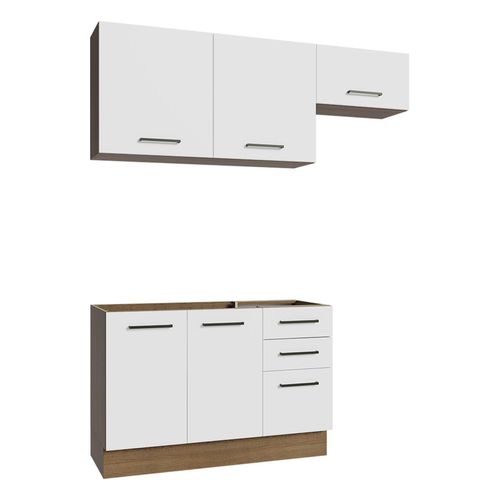 Cocina compacta Madesa 180cm marron blanco agata 09