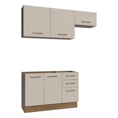 Cocina compacta Madesa 180cm marron crema agata 09