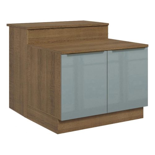 Isla de cocina con encimera y gabinete bajo Madesa 120cm marron gris lux