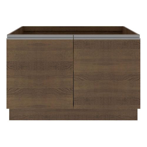 Gabinete para fregadero Madesa 120cm 2 puertas sin tablero ni fregadero marron glamy