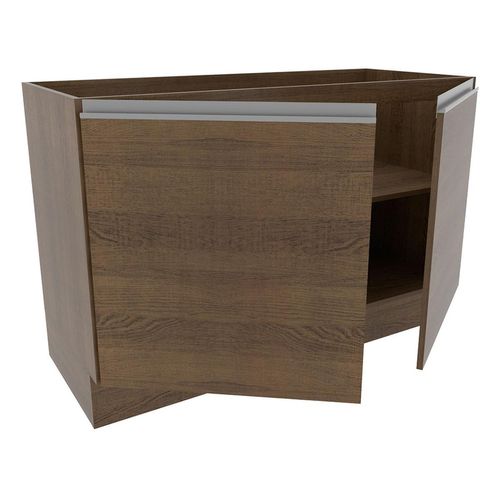 Gabinete para fregadero Madesa 120cm 2 puertas sin tablero ni fregadero marron glamy
