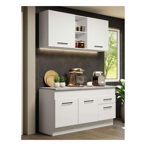Cocina compacta Madesa 150cm blanco agata 01