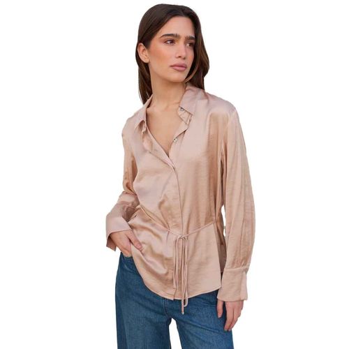 Blusa camisera Emarola and Co beige para dama 71903