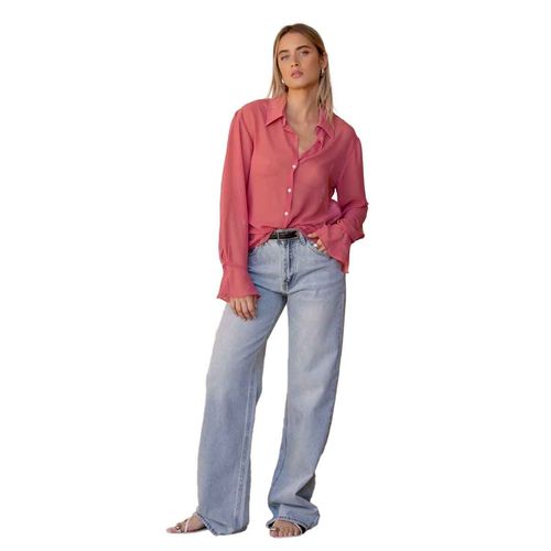 Blusa camisera Emarola and Co rosa para dama 71932