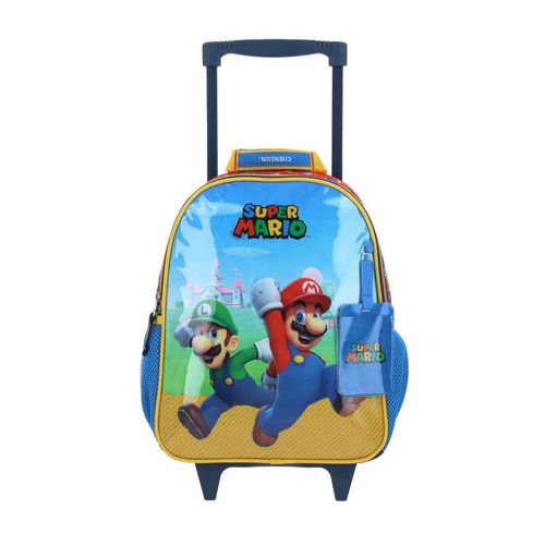 Mochila con ruedas Chenson mario bros para niño azul mb66585-9