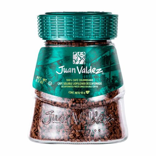 Café soluble Juan Valdez 95 gr descafeinado