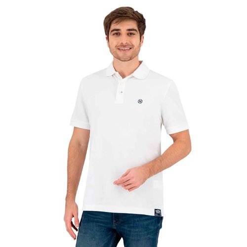 Playera tipo polo Nautica Jeans blanco para caballero K37923-1BW