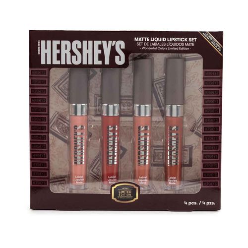 Set de labiales Hersheys 4 pzas mate multicolor hlh.01