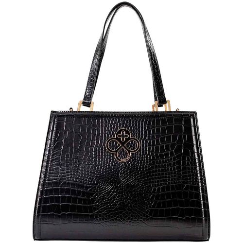 Bolso satchel Jaime Ibiza para dama croco negro ji 2730