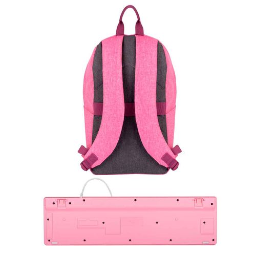 Bundle mochila y teclado Techzone rosa tzcacc04