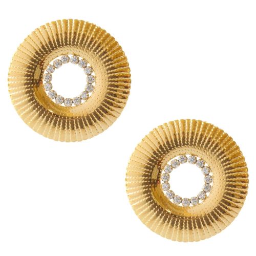 Aretes redondos Nuvi dorado ARE-826 D