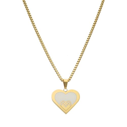 Collar con dije de corazón Nuvi dorado COLN-411 D