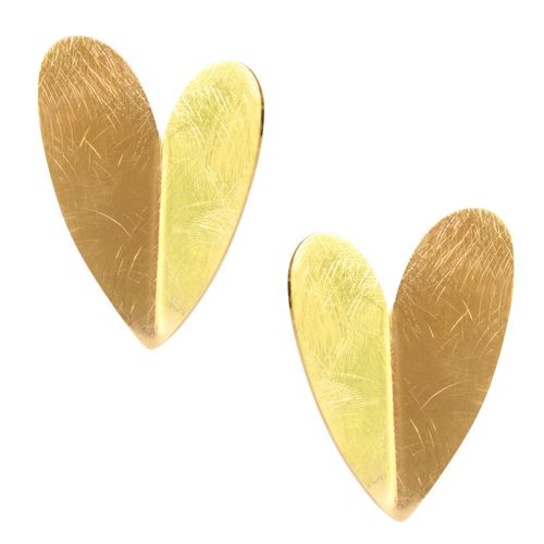 Aretes de corazón Nuvi dorado ARE-793 D