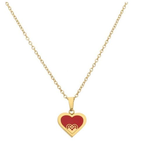 Collar con dije de corazón Nuvi dorado COLN-412 D