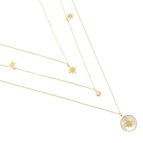 Collar de tres cadenas Nuvi dorado COL-887 D