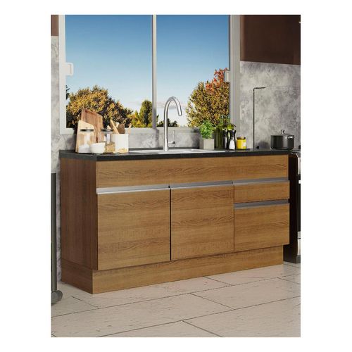 Gabinete bajo para fregadero Madesa 150cm  (sin encimera ni fregadero) marron glamy