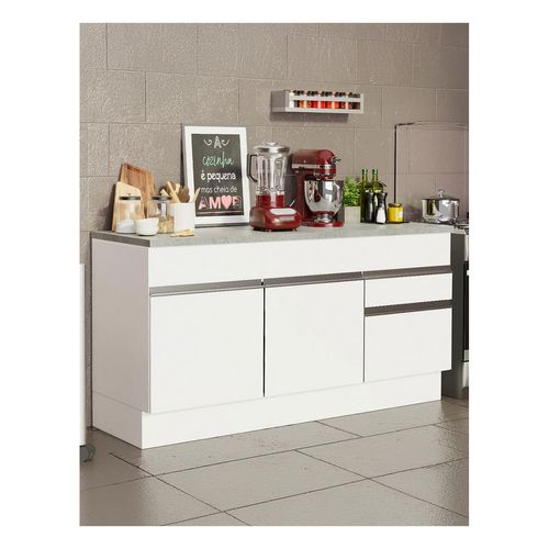Mueble de cocina Madesa 150cm (con encimera) blanco glamy