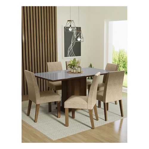 Juego de comedor Madesa con 6 sillas marrón gris imperial alexis