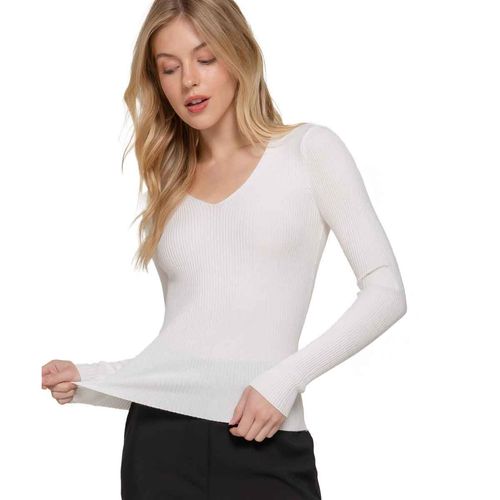 Suéter Active Usa blanco para dama SW11709