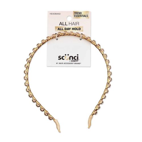 Diadema metálica Scunci para cabello dorado 10284smx