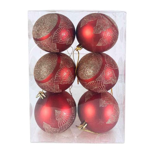 Esfera navideña Santini Christmas 6 pzas 130-2501920