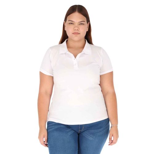 Playera tipo polo Austin blanco para dama AC73391