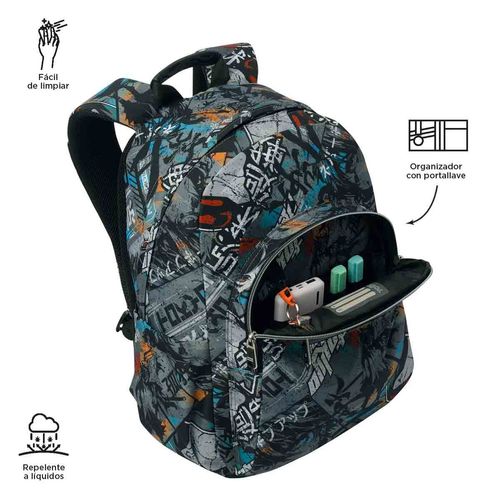 Mochila escolar Totto porta laptop gris ma04eco001-25160-7yl