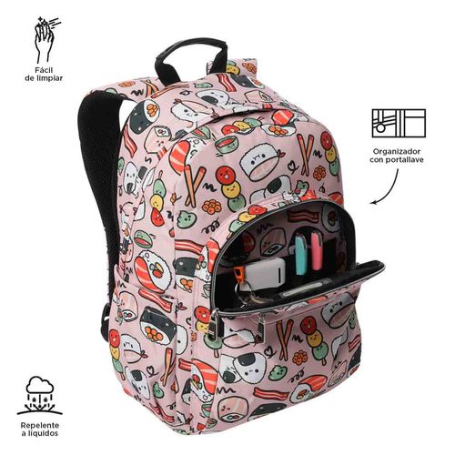 Mochila escolar Totto porta laptop rosa ma04eco001-25160-1kd