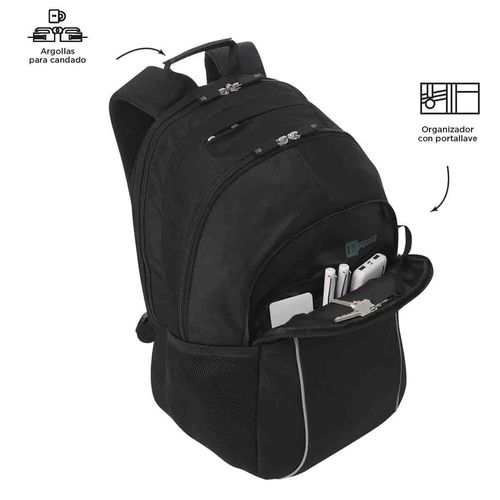 Mochila escolar Totto porta laptop negro ma04kla003-2516g-n01