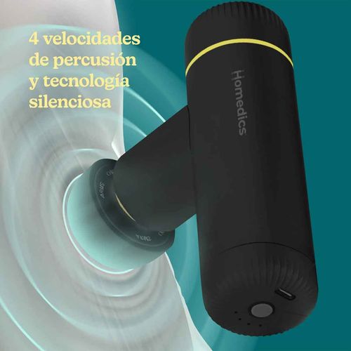 Pistola de masajes Homedics con cabezal negro hhg-300