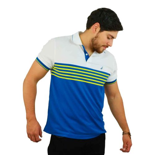 Playera tipo polo Nautica blanco para caballero KR4607-1BW