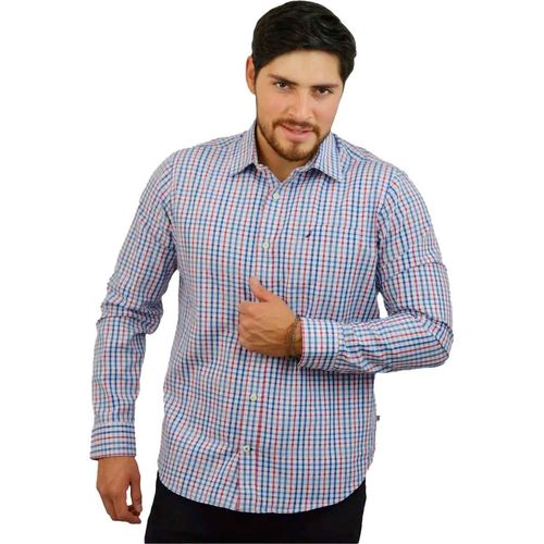 Camisa Nautica azul para caballero W25041-ROJ