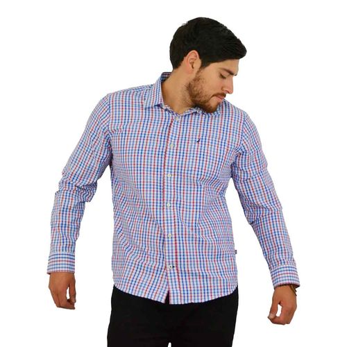 Camisa Nautica azul para caballero W25041-ROJ