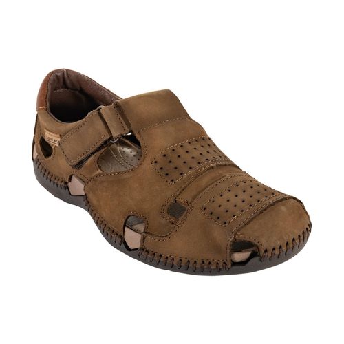 Sandalia casual Lobo Solo café para caballero 6607