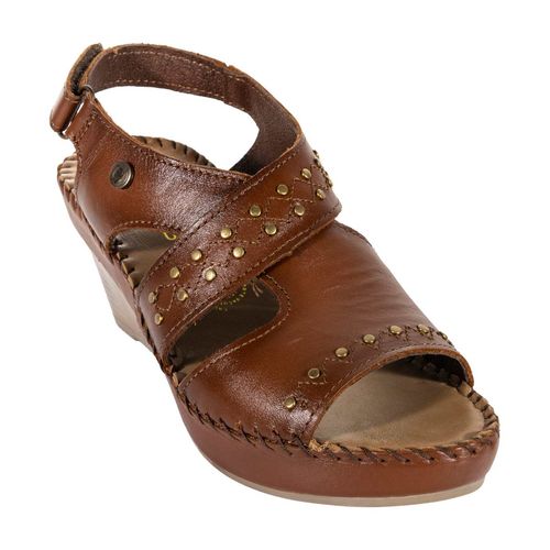 Sandalia confort Lobo Solo café para dama 2352