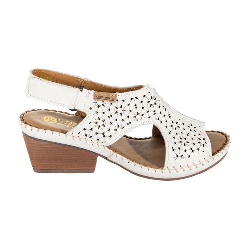 Sandalia confort Lobo Solo blanco para dama 2240