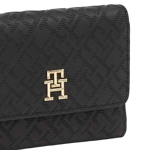 Cartera trifold Tommy Hilfiger para dama negro aw0aw17257