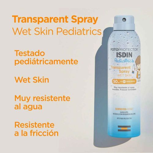 Bloqueador solar corporal Isdin pediatrics spray wet skin ISD-SOLD0029