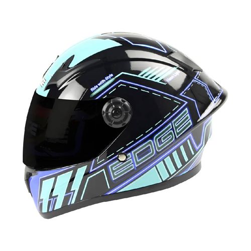 Casco integral Edge mediano azul neon