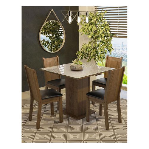 Juego de comedor Madesa con 4 sillas marron crema negro perla