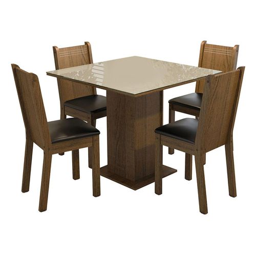 Juego de comedor Madesa con 4 sillas marron crema negro perla